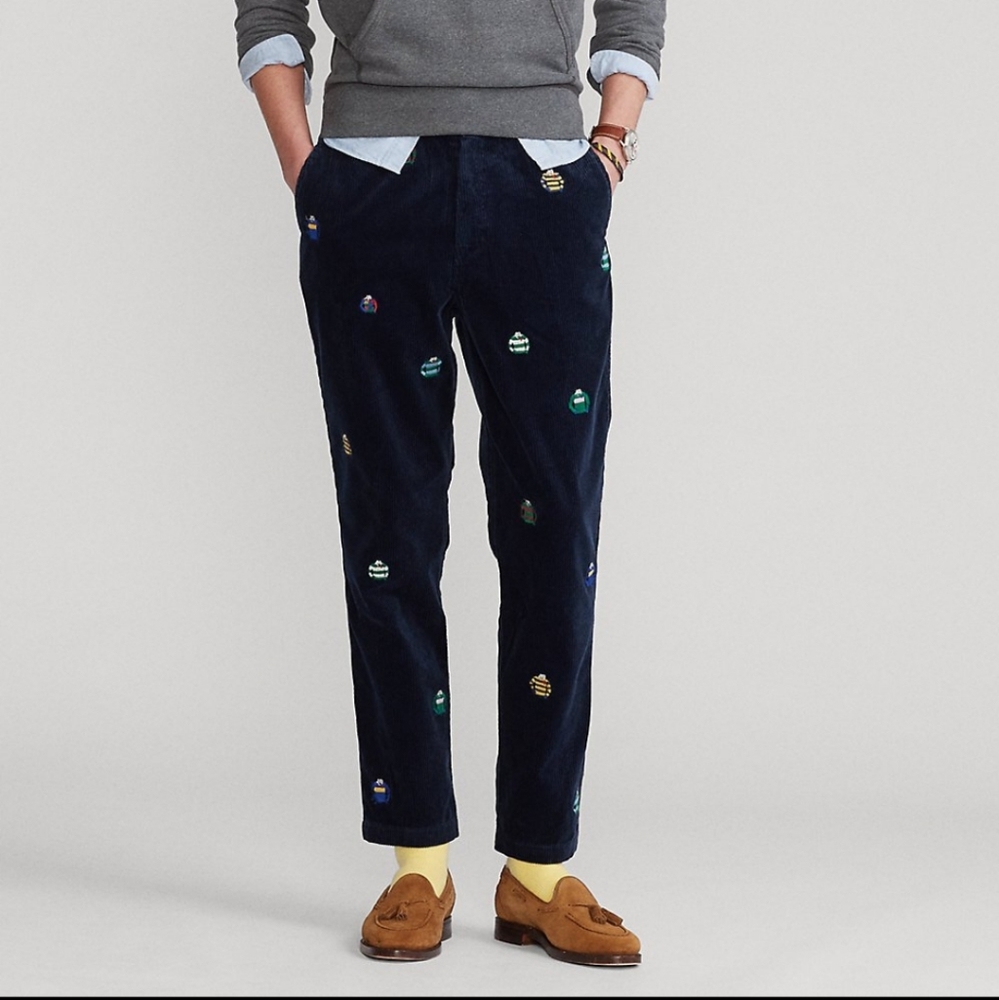 Polo RL Navy Corduroy Rugby Shirt Pant - Picture 2 of 3